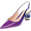 image:imageFSJ Womens Pointed Toe Slingback Rhinestone PumpsPurplegradient