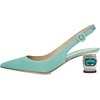 image:imageFSJ Womens Pointed Toe Slingback Rhinestone PumpsTurquoise