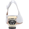 image:imageFSJ Womens Pointed Toe Slingback Rhinestone PumpsWhite Pu