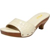 image:imageFSJ Women Chic Open Toe Medium Heel Mules Wooden Sole Studs Crocodile Texture Leather Slip On Sandals Comfortable Summer Slippers Size 416 USBeige