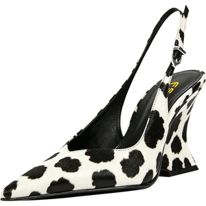 image:imageFSJ Women Pointed Toe Slingback Wedge Heel Pumps Adjustable Strap High Heels Office Wear Shoes Size 416 USCow Pattern