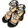 image:imageFSJ Women Open Toe Shell Beaded Strap Platform Espadrille Sandals Raffia Chunky Block Heel LaceUp Beach Vacation Shoes Size 416 USBlack
