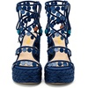 image:imageFSJ Women Open Toe Shell Beaded Strap Platform Espadrille Sandals Raffia Chunky Block Heel LaceUp Beach Vacation Shoes Size 416 USBlue