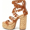 image:imageFSJ Women Open Toe Shell Beaded Strap Platform Espadrille Sandals Raffia Chunky Block Heel LaceUp Beach Vacation Shoes Size 416 USBrown
