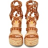 image:imageFSJ Women Open Toe Shell Beaded Strap Platform Espadrille Sandals Raffia Chunky Block Heel LaceUp Beach Vacation Shoes Size 416 USBrown