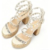 image:imageFSJ Women Open Toe Shell Beaded Strap Platform Espadrille Sandals Raffia Chunky Block Heel LaceUp Beach Vacation Shoes Size 416 USWhite