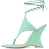 image:imageFSJ Women Open Toe Wedge Heel Thong Sandals LaceUp Wrapped Heeled Flip Flops Comfortable Summer Dress Shoes Size 416 USMint Green