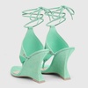 image:imageFSJ Women Open Toe Wedge Heel Thong Sandals LaceUp Wrapped Heeled Flip Flops Comfortable Summer Dress Shoes Size 416 USMint Green