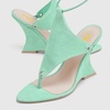 image:imageFSJ Women Open Toe Wedge Heel Thong Sandals LaceUp Wrapped Heeled Flip Flops Comfortable Summer Dress Shoes Size 416 USMint Green