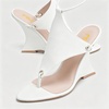 image:imageFSJ Women Open Toe Wedge Heel Thong Sandals LaceUp Wrapped Heeled Flip Flops Comfortable Summer Dress Shoes Size 416 USWhite