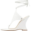 image:imageFSJ Women Open Toe Wedge Heel Thong Sandals LaceUp Wrapped Heeled Flip Flops Comfortable Summer Dress Shoes Size 416 USWhite