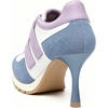image:imageFSJ Women Round Toe Sneaker Stiletto High Heels Breathable Mesh Dual HookampLoop Comfort Pumps Size 416 USLavender  Light Blue