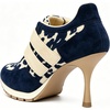 image:imageFSJ Women Round Toe Sneaker Stiletto High Heels Breathable Mesh Dual HookampLoop Comfort Pumps Size 416 USNavy Blue  Cream Leopard Print