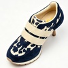 image:imageFSJ Women Round Toe Sneaker Stiletto High Heels Breathable Mesh Dual HookampLoop Comfort Pumps Size 416 USNavy Blue  Cream Leopard Print