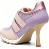 image:imageFSJ Women Round Toe Sneaker Stiletto High Heels Breathable Mesh Dual HookampLoop Comfort Pumps Size 416 USPink  Purple