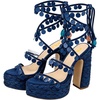 image:imageFSJ Women Open Toe Shell Beaded Strap Platform Espadrille Sandals Raffia Chunky Block Heel LaceUp Beach Vacation Shoes Size 416 USBlue