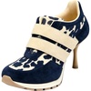 image:imageFSJ Women Round Toe Sneaker Stiletto High Heels Breathable Mesh Dual HookampLoop Comfort Pumps Size 416 USNavy Blue  Cream Leopard Print