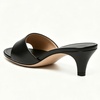 image:imageFSJ Women Kitten Heel Slide Sandals Open Square Toe Slip On Low Heel Mules Comfortable Casual Dressy Everyday Slippers Size 416 USBlack