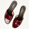 image:imageFSJ Women Kitten Heel Slide Sandals Open Square Toe Slip On Low Heel Mules Comfortable Casual Dressy Everyday Slippers Size 416 USDark Red