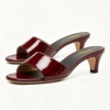 image:imageFSJ Women Kitten Heel Slide Sandals Open Square Toe Slip On Low Heel Mules Comfortable Casual Dressy Everyday Slippers Size 416 USDark Red