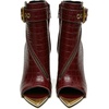 image:imageFSJ Women Peep Toe High Heel Sandals Ankle Boots Stiletto Slingback Side Zipper Buckled Strap Cutout Nightclub Party Shoes Size 416 USBurgundy Crocodile
