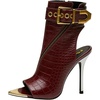 image:imageFSJ Women Peep Toe High Heel Sandals Ankle Boots Stiletto Slingback Side Zipper Buckled Strap Cutout Nightclub Party Shoes Size 416 USBurgundy Crocodile