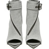 image:imageFSJ Women Peep Toe High Heel Sandals Ankle Boots Stiletto Slingback Side Zipper Buckled Strap Cutout Nightclub Party Shoes Size 416 USGrey
