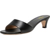 image:imageFSJ Women Kitten Heel Slide Sandals Open Square Toe Slip On Low Heel Mules Comfortable Casual Dressy Everyday Slippers Size 416 USBlack