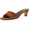 image:imageFSJ Women Kitten Heel Slide Sandals Open Square Toe Slip On Low Heel Mules Comfortable Casual Dressy Everyday Slippers Size 416 USBrown Suede