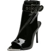 image:imageFSJ Women Peep Toe High Heel Sandals Ankle Boots Stiletto Slingback Side Zipper Buckled Strap Cutout Nightclub Party Shoes Size 416 USBlack