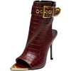 image:imageFSJ Women Peep Toe High Heel Sandals Ankle Boots Stiletto Slingback Side Zipper Buckled Strap Cutout Nightclub Party Shoes Size 416 USBurgundy Crocodile