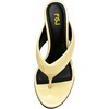 image:imageFSJ Women Round Open Toe Thong Stiletto Mule Sandals High Heel Slip On Flip Flops Comfortable Summer Wedding Evening Shoes Size 416 USYellow