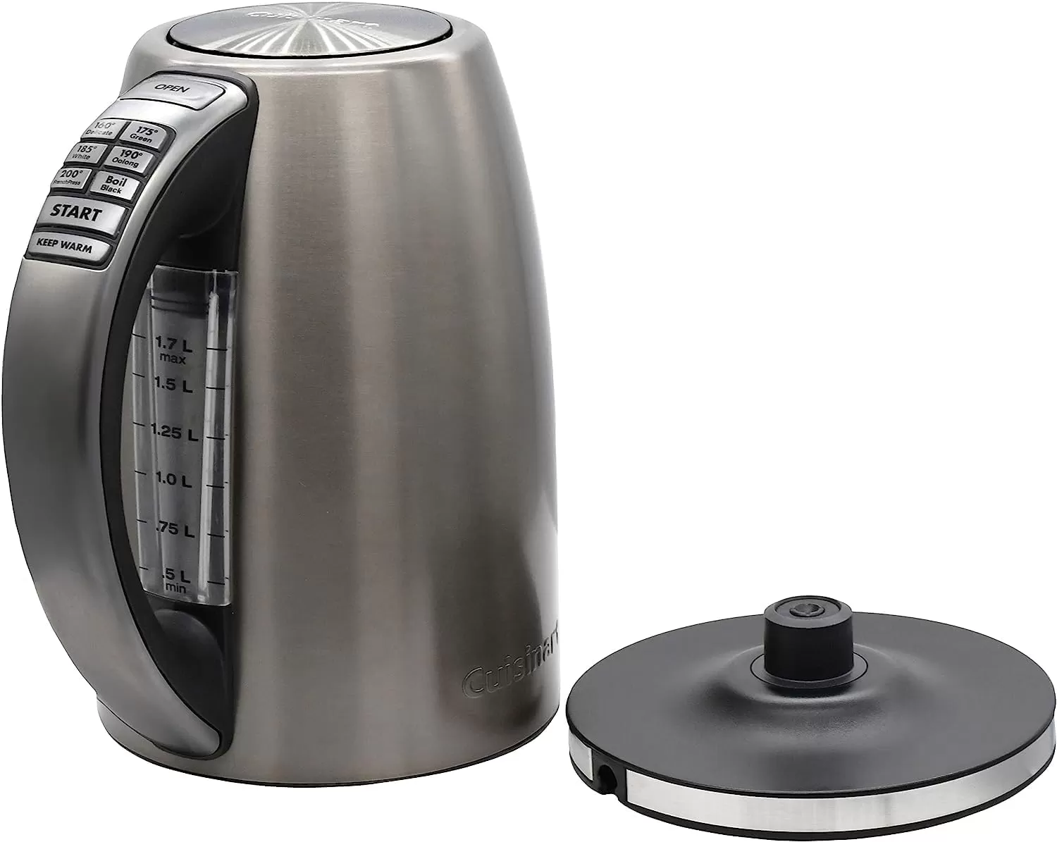 imageCuisinart 17Liter Stainless Steel Cordless Electric Kettle with 6 Preset TemperaturesBrushed Graphite Gray