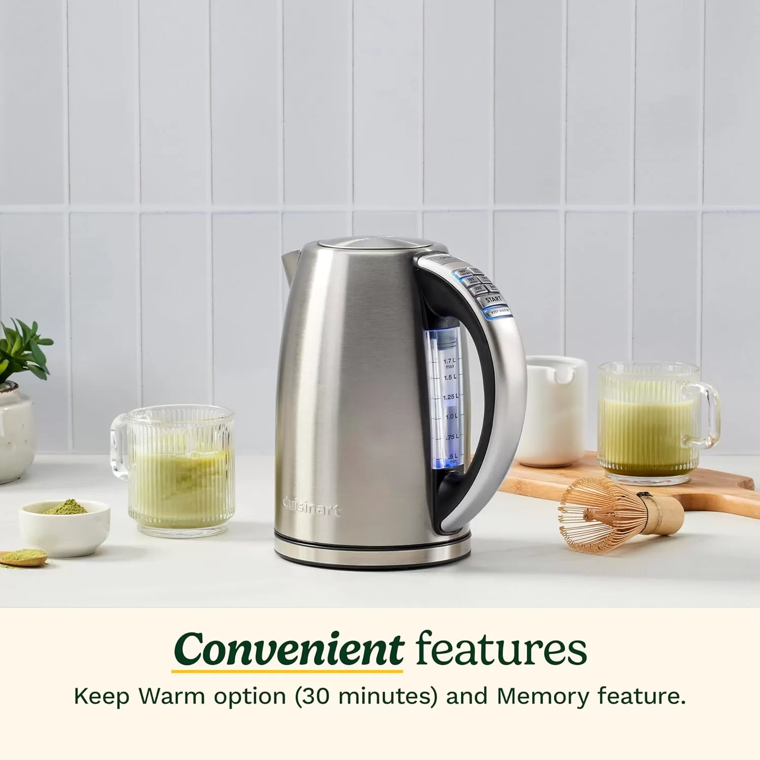 imageCuisinart 17Liter Stainless Steel Cordless Electric Kettle with 6 Preset TemperaturesStainless Steel