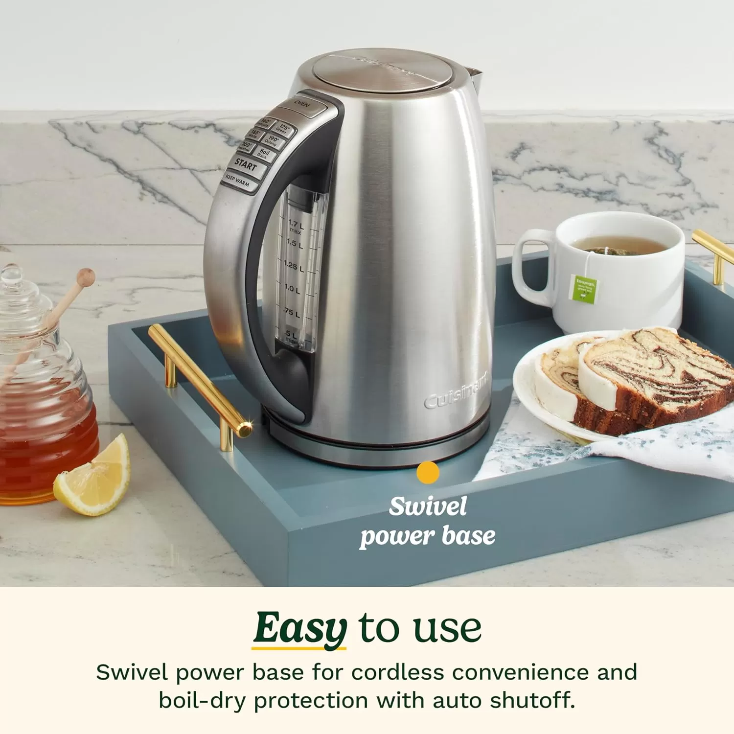 imageCuisinart 17Liter Stainless Steel Cordless Electric Kettle with 6 Preset TemperaturesStainless Steel