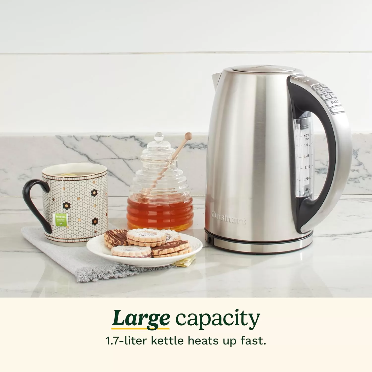 imageCuisinart 17Liter Stainless Steel Cordless Electric Kettle with 6 Preset TemperaturesStainless Steel