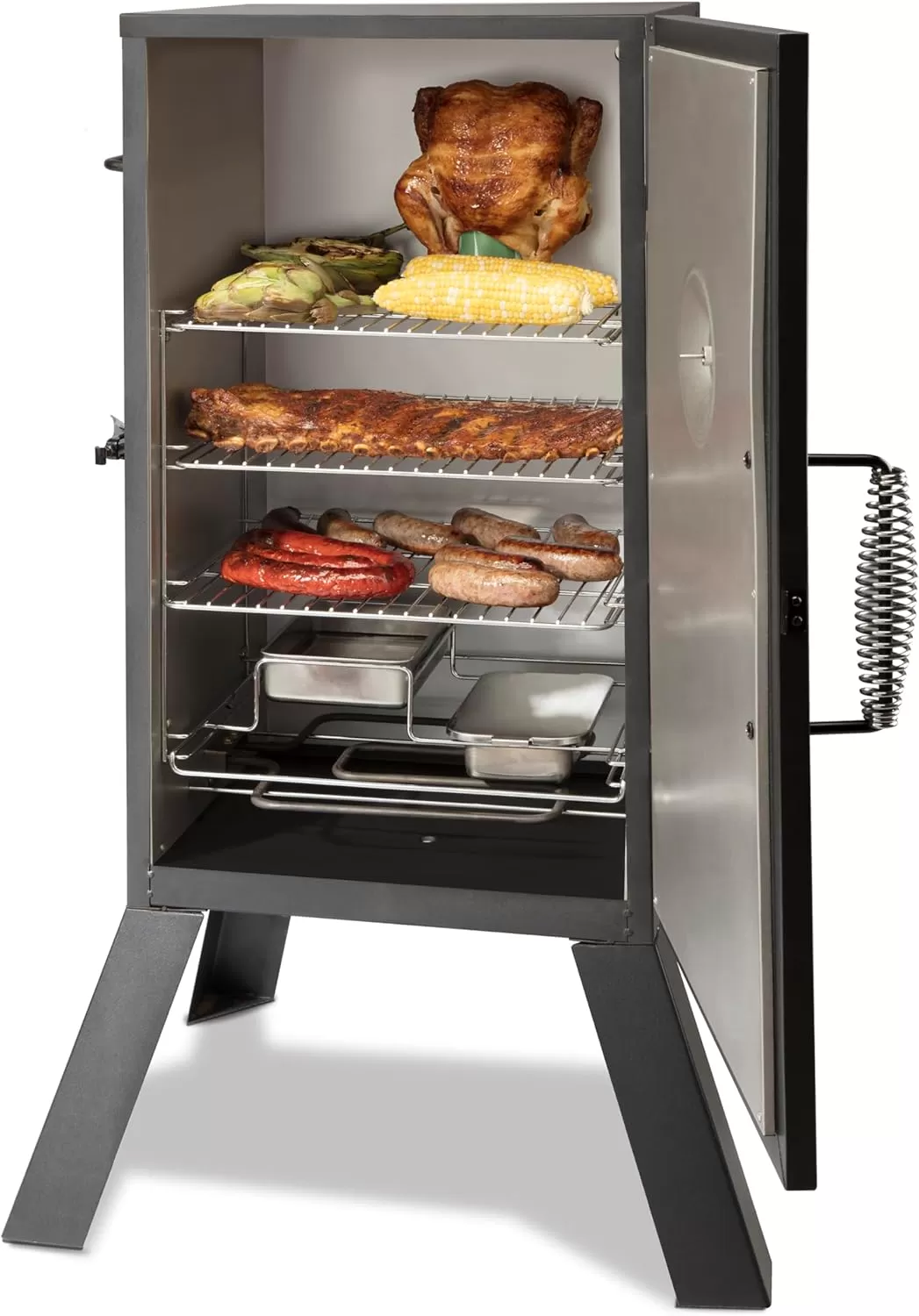 imageCuisinart 30quot Electric Smoker 3 Adjustable Racks Large Capacity BBQ Water ampamp Wood Trays for Smoked Meat Brisket Salmon ampamp Jerky Adjustable Temperature Control