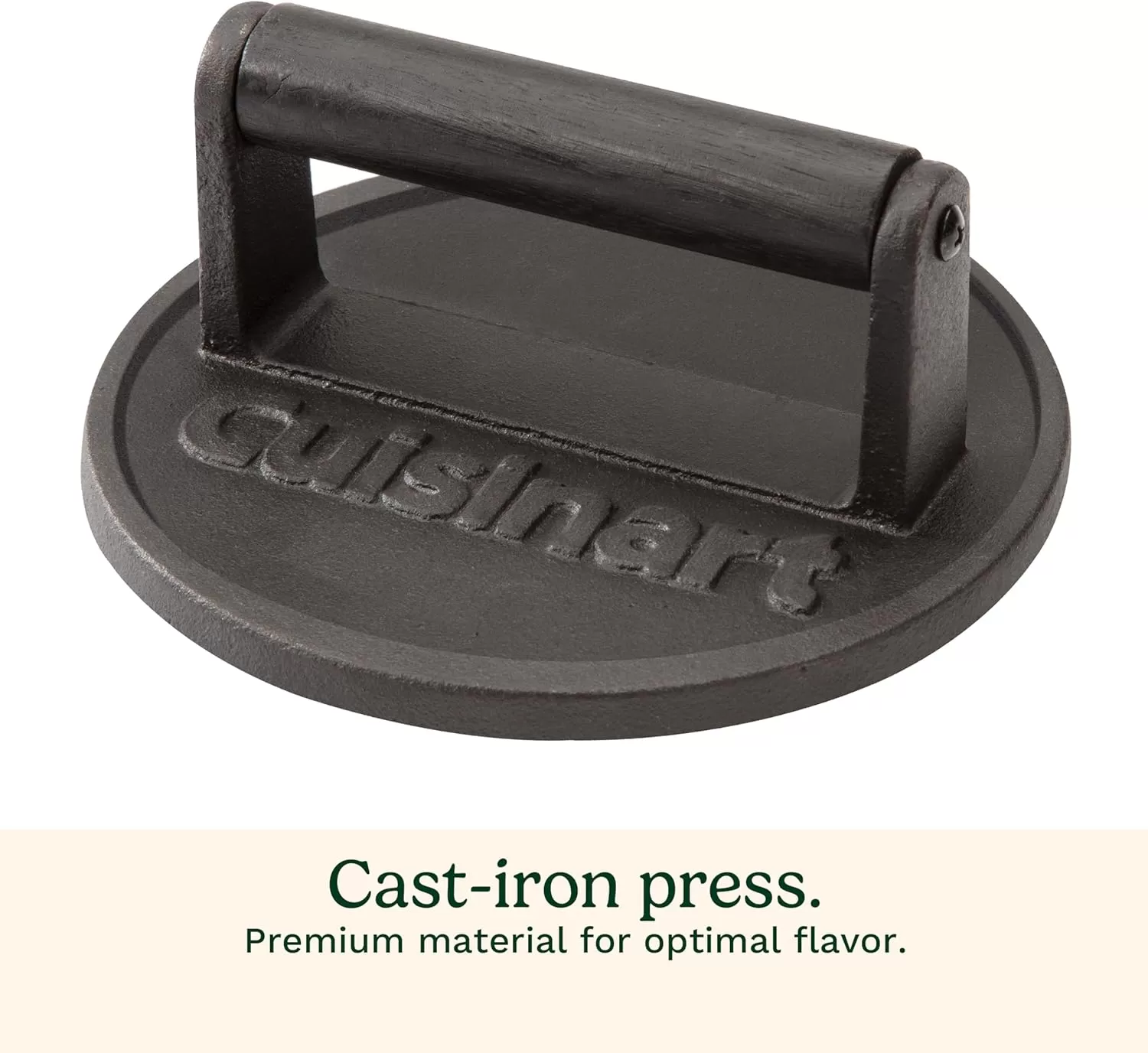 imageCuisinart 65quot Cast Iron Smashed Burger Press Juicy ampamp Crispy Burgers for BBQs CookoutsSmashed Burger Press  Cast iron