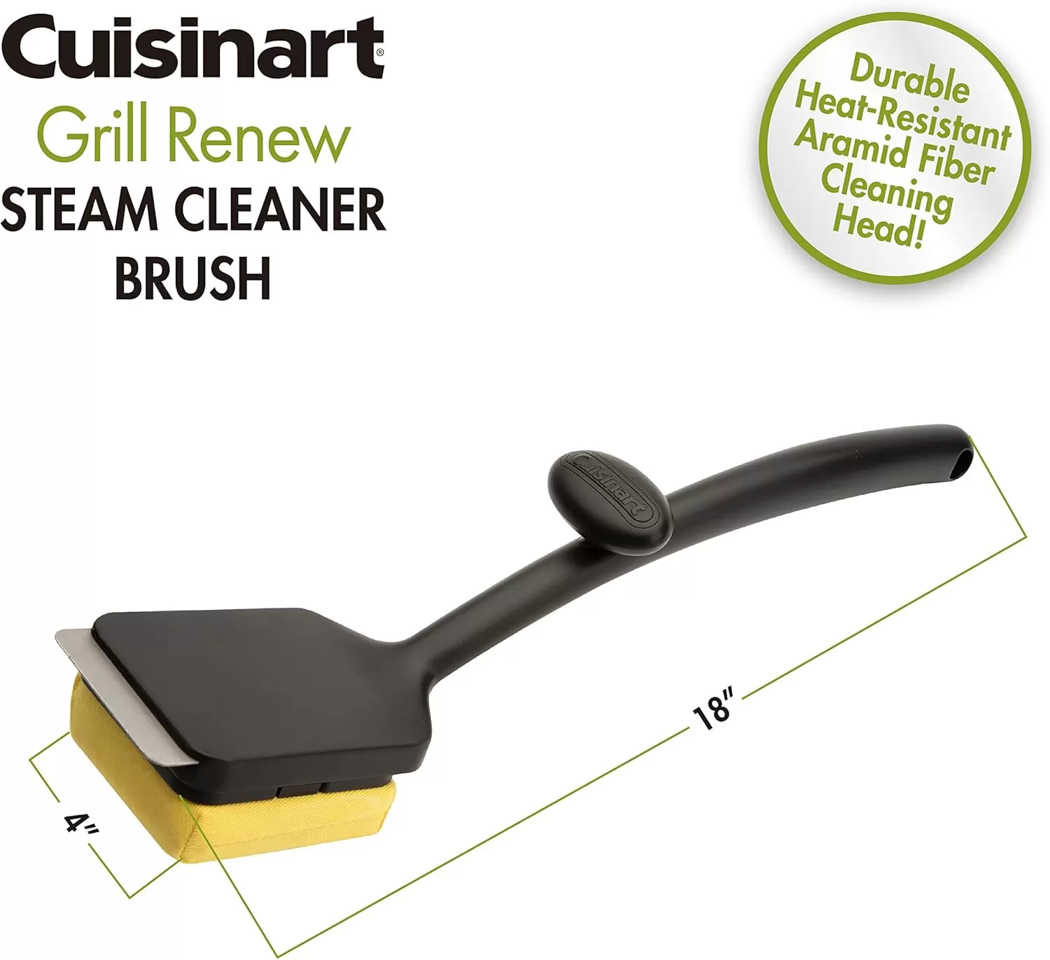 imageCuisinart CCB1000 Grill Renew Steam Cleaner Brush Safe and Effective Barbecue Cleaning Brush Replaceable Head Aramid Fiber FabricRenew Steam Cleaner Grill Cleaning Brush