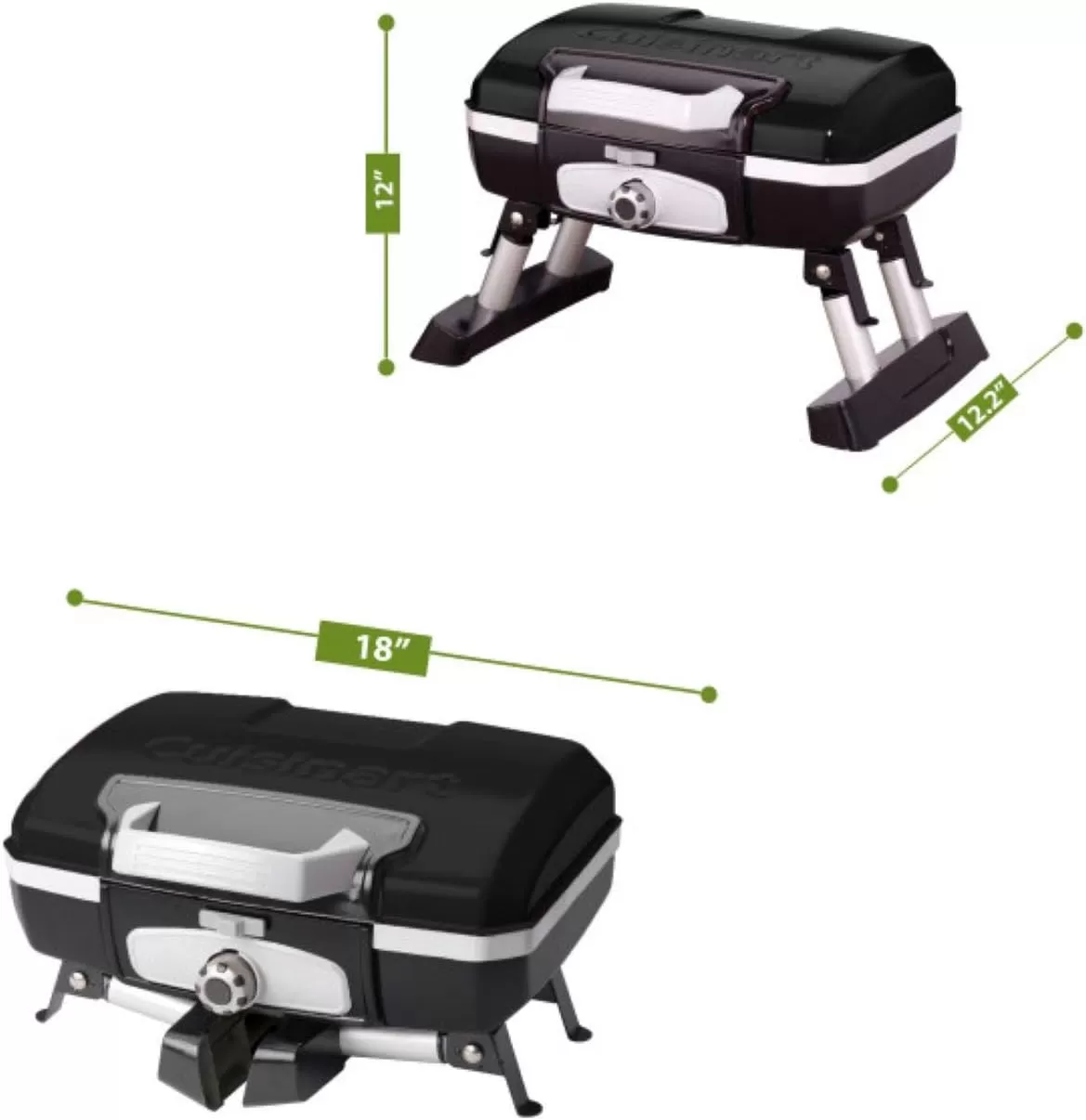 imageCuisinart CGG180T Petit Gourmet Portable Tabletop Propane Gas Grill Red 176 x 186 x 118InchPetit Gourmet Tabletop Gas Grill  Black