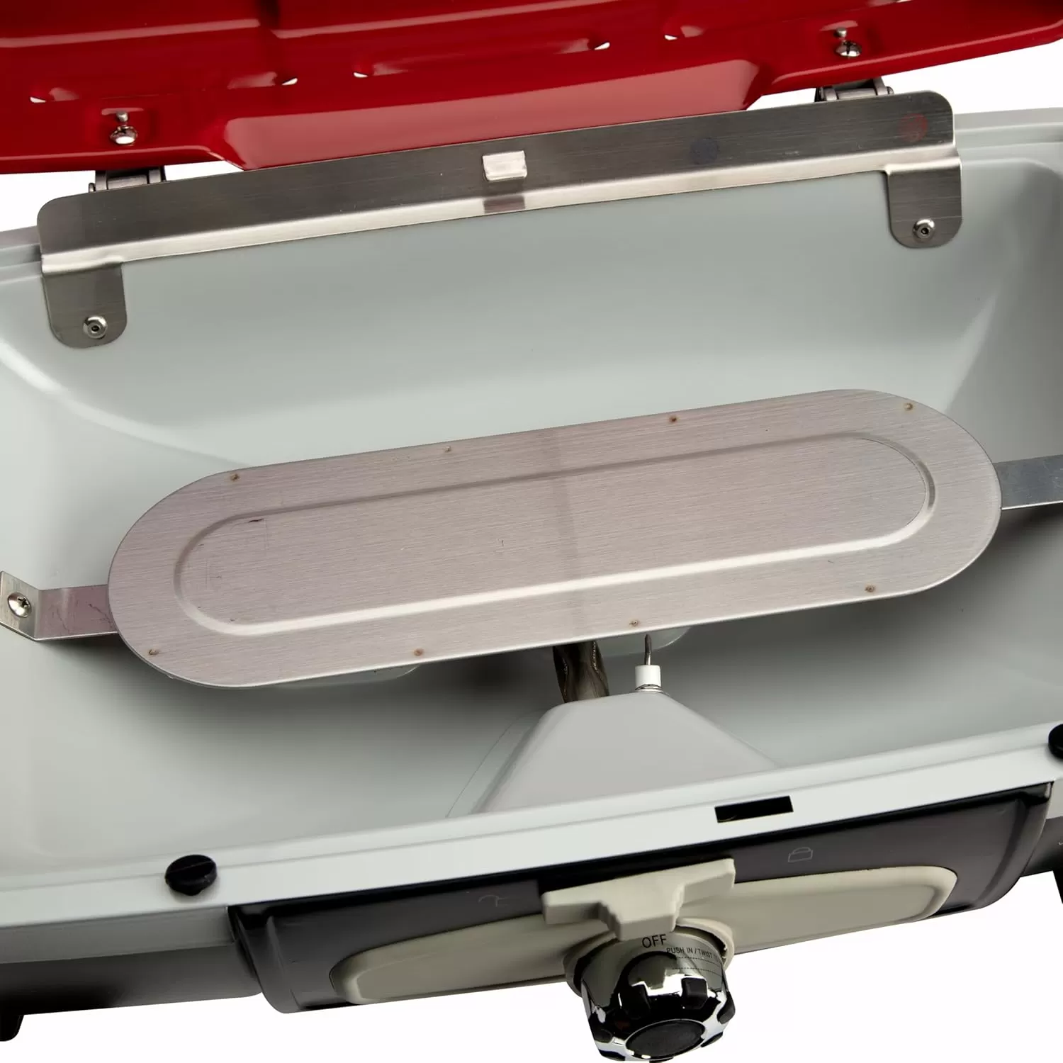 imageCuisinart CGG180T Petit Gourmet Portable Tabletop Propane Gas Grill Red 176 x 186 x 118InchPetit Gourmet Tabletop Gas Grill  Red