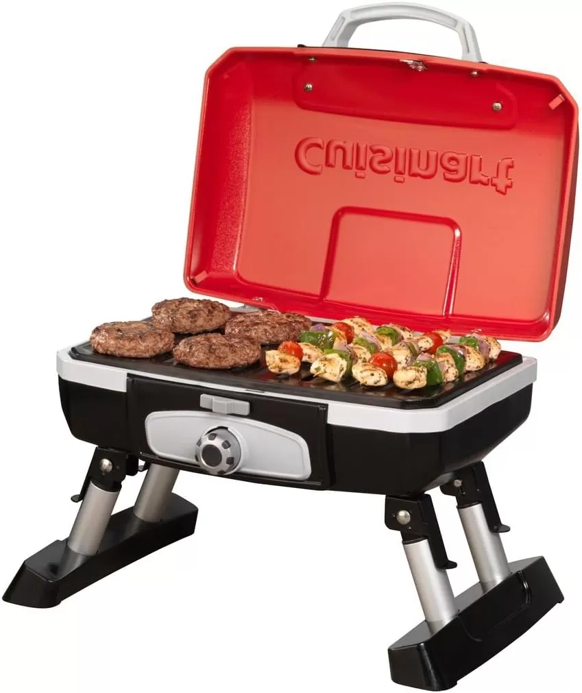 imageCuisinart CGG180T Petit Gourmet Portable Tabletop Propane Gas Grill Red 176 x 186 x 118InchPetit Gourmet Tabletop Gas Grill  Red