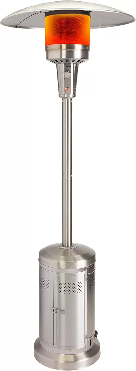 imageCuisinart COH300 Propane Push Start Ignition 47000 BTU Burner Heats up to 200 sq ft 32quot L x 85quot H Stainless Steel Outdoor Patio HeaterStainless Steel Outdoor Patio Heater