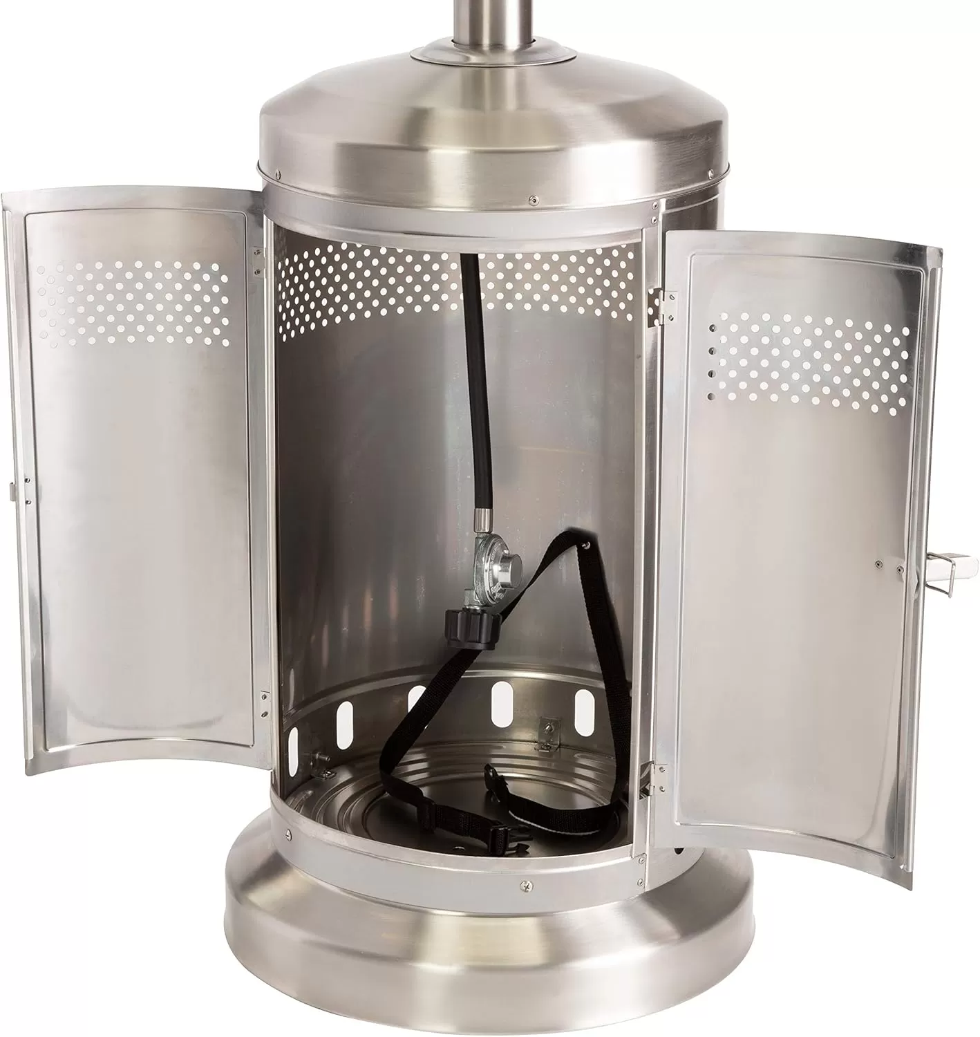 imageCuisinart COH300 Propane Push Start Ignition 47000 BTU Burner Heats up to 200 sq ft 32quot L x 85quot H Stainless Steel Outdoor Patio HeaterStainless Steel Outdoor Patio Heater