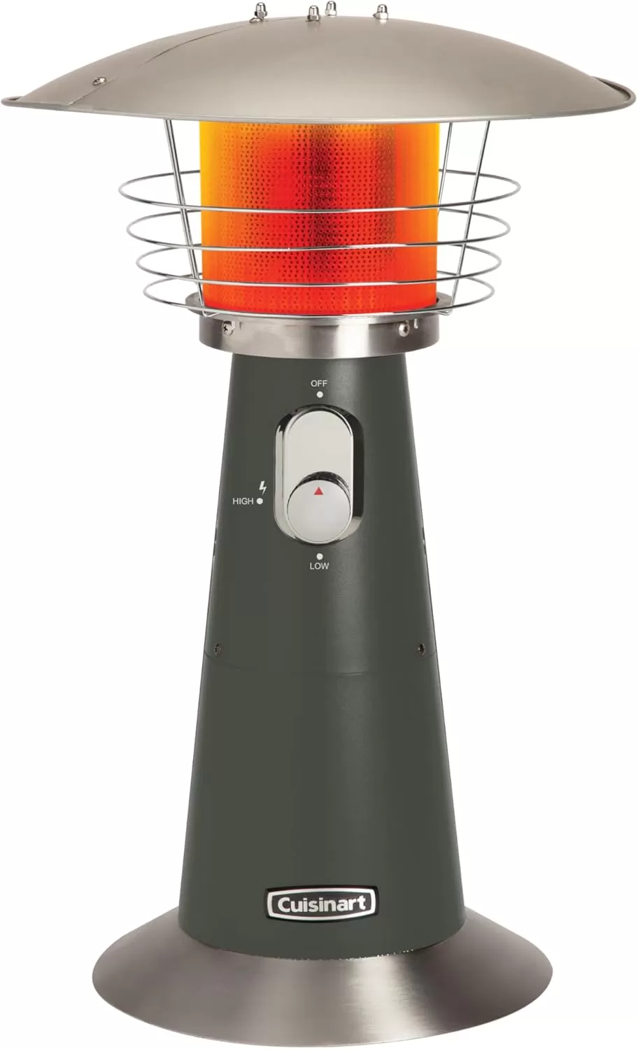 imageCuisinart COH513 Portable Tabletop Patio 11000 BTU Outdoor Propane Heater with Safety Tilt Switch and Burner Screen Guard 30 sq Foot Heat Range RedDark Gray