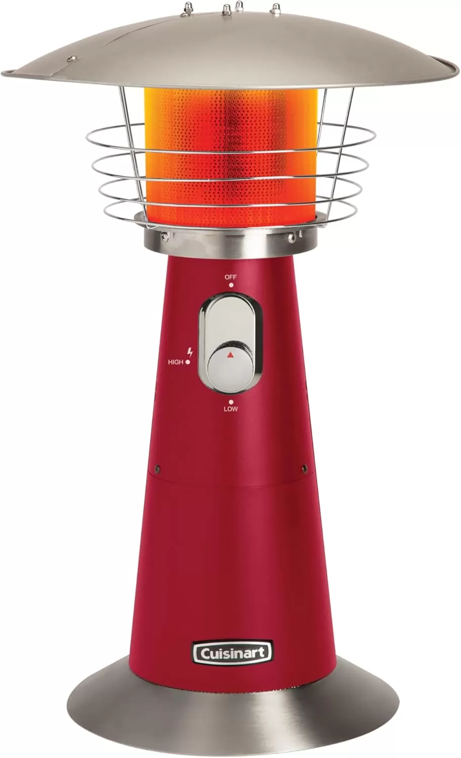 imageCuisinart COH513 Portable Tabletop Patio 11000 BTU Outdoor Propane Heater with Safety Tilt Switch and Burner Screen Guard 30 sq Foot Heat Range RedRed