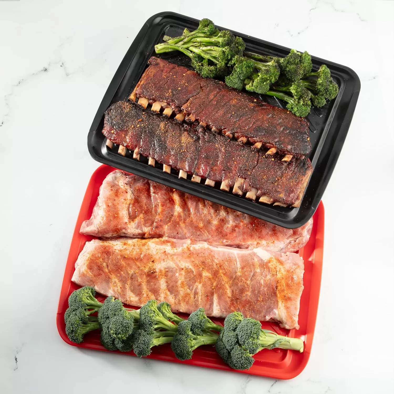 imageCuisinart CPK200 Grilling Prep and Serve Trays Black and Red Large 17 x 10 5Large 18 x 145
