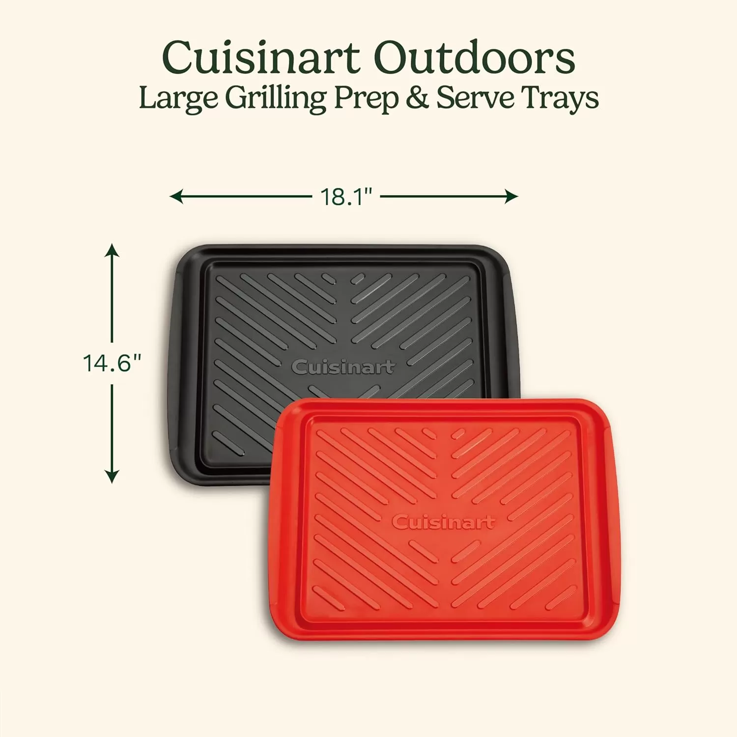 imageCuisinart CPK200 Grilling Prep and Serve Trays Black and Red Large 17 x 10 5Large 18 x 145