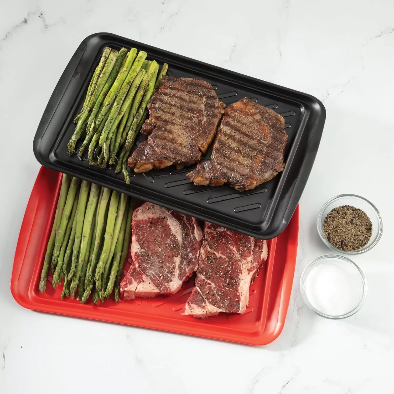 imageCuisinart CPK200 Grilling Prep and Serve Trays Black and Red Large 17 x 10 5Medium  17 x 105
