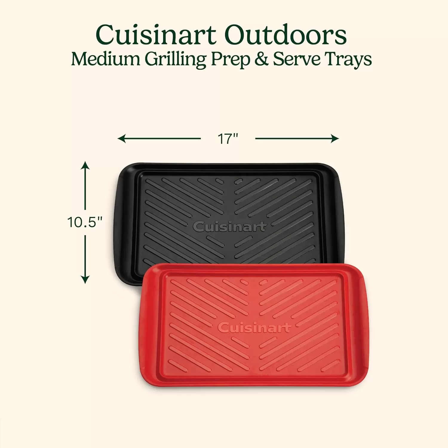 imageCuisinart CPK200 Grilling Prep and Serve Trays Black and Red Large 17 x 10 5Medium  17 x 105